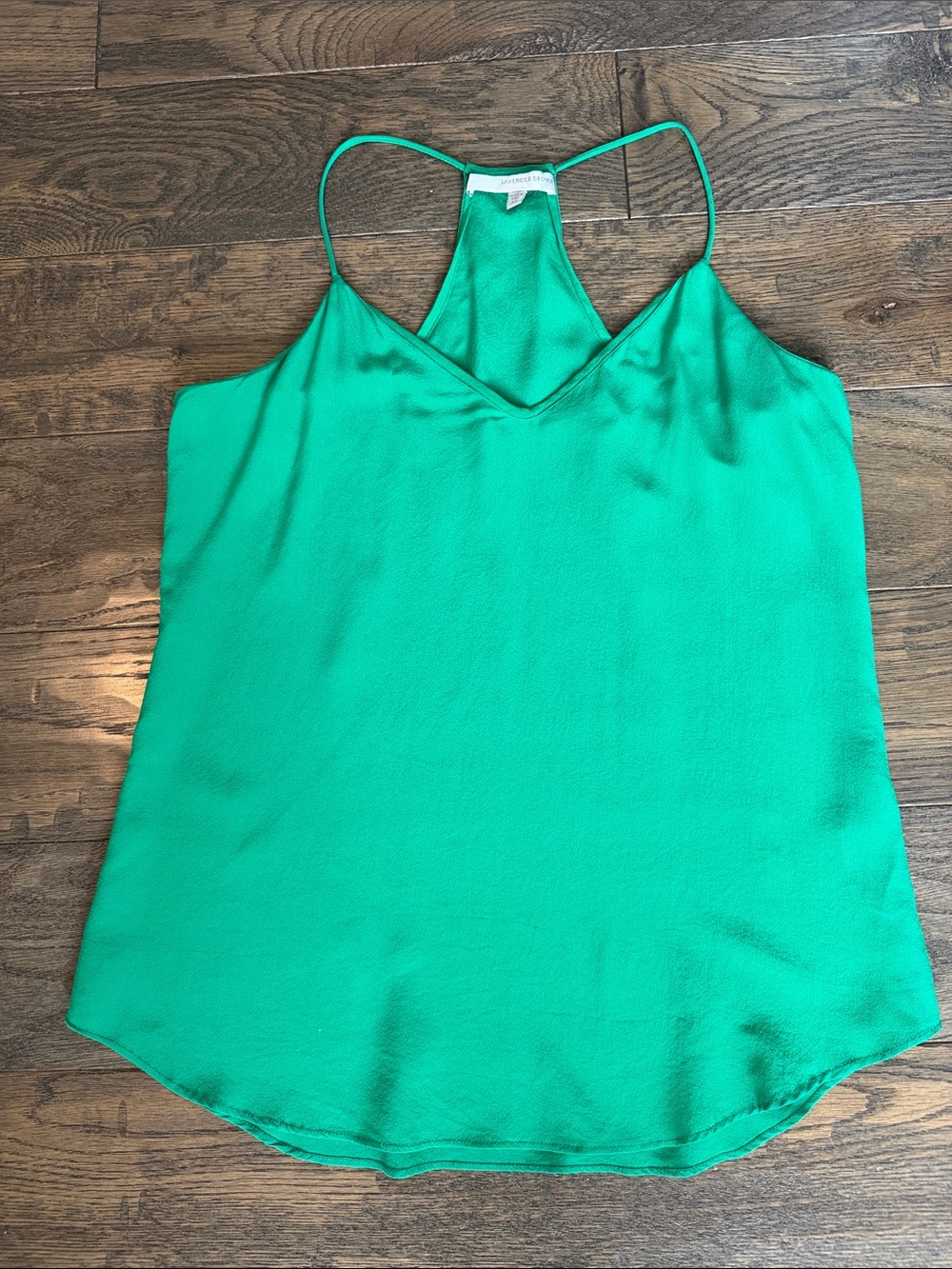 Lavender Brown Green 100% Silk V-Neck Camisole Top